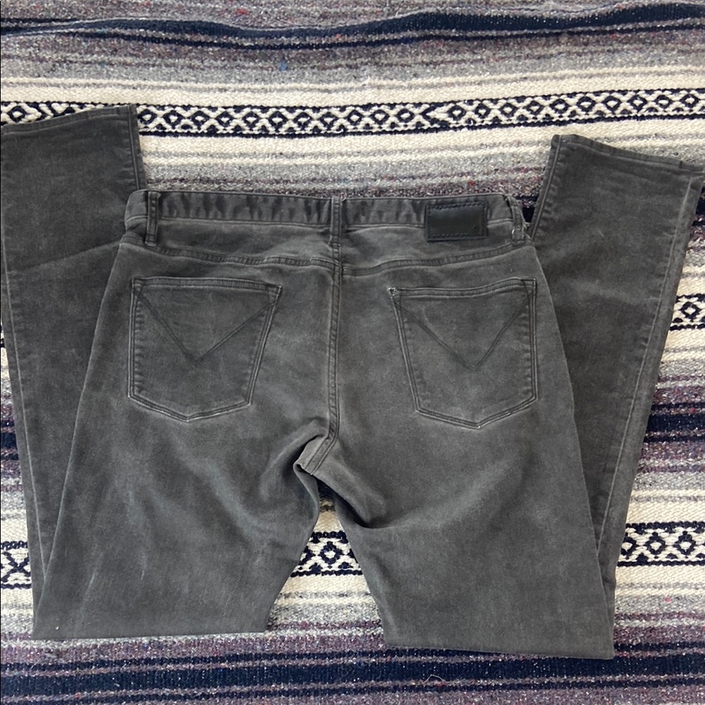 John Varvatos Men's Slim Straight Jeans in Charcoal Gray